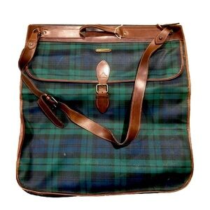 VINTAGE RALPH LAUREN Black Watch Green Navy Black Plaid Clothing Garment Bag